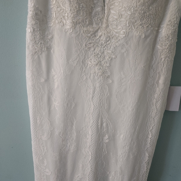 Lulu's Eternally Adored White Lace Embroidered mermaid maxi Wedding Dress size - Picture 5 of 12